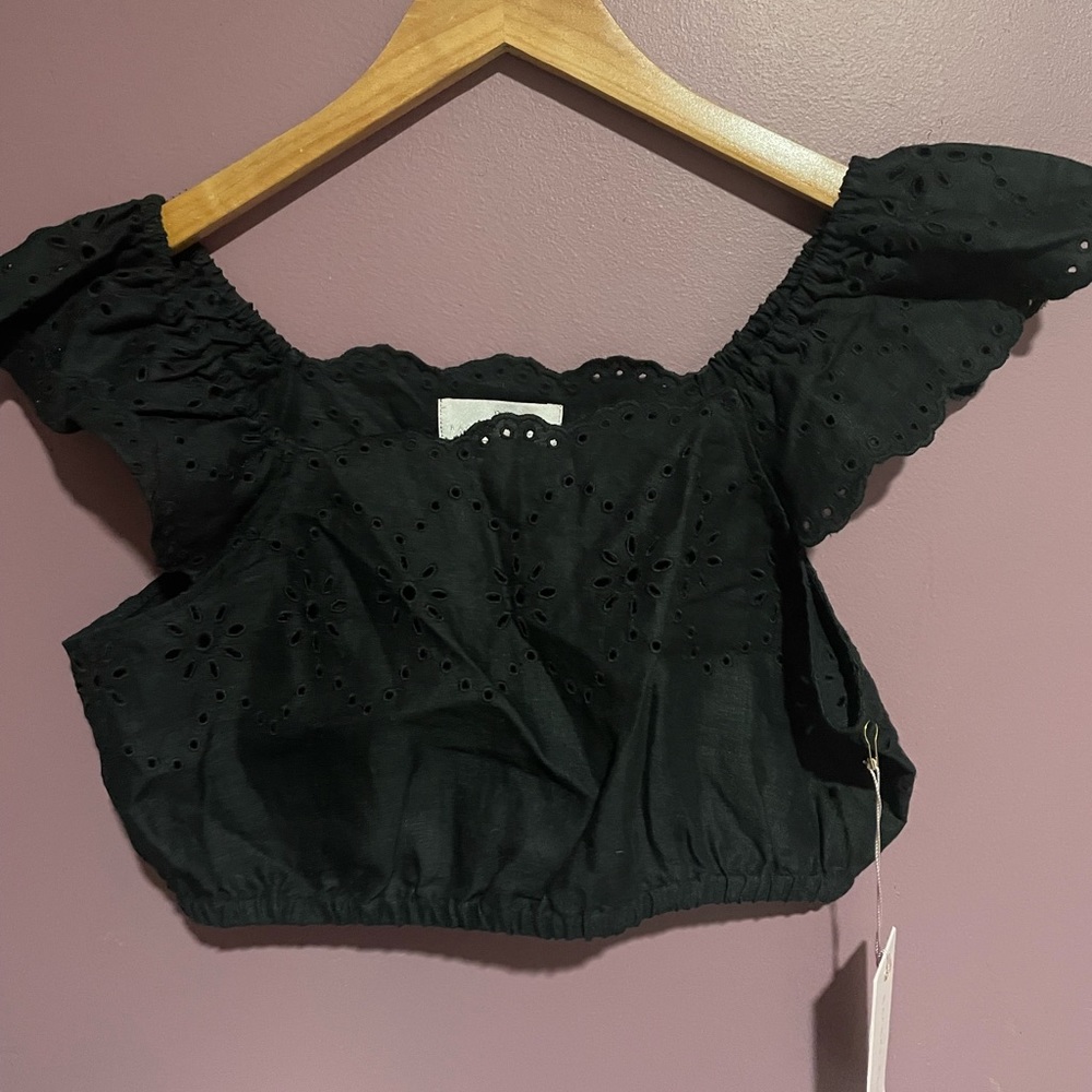 Rachel Parcell Linen Crop Top